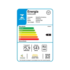 Freezer Horizontal 2 Portas 543L Metalfrio DA550IF Tech Branco Bivolt