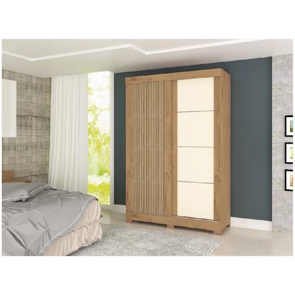 Guarda-Roupa 2 Portas Atualle Turim 2190R-515 Canelato 3D/ Natura Off Whit