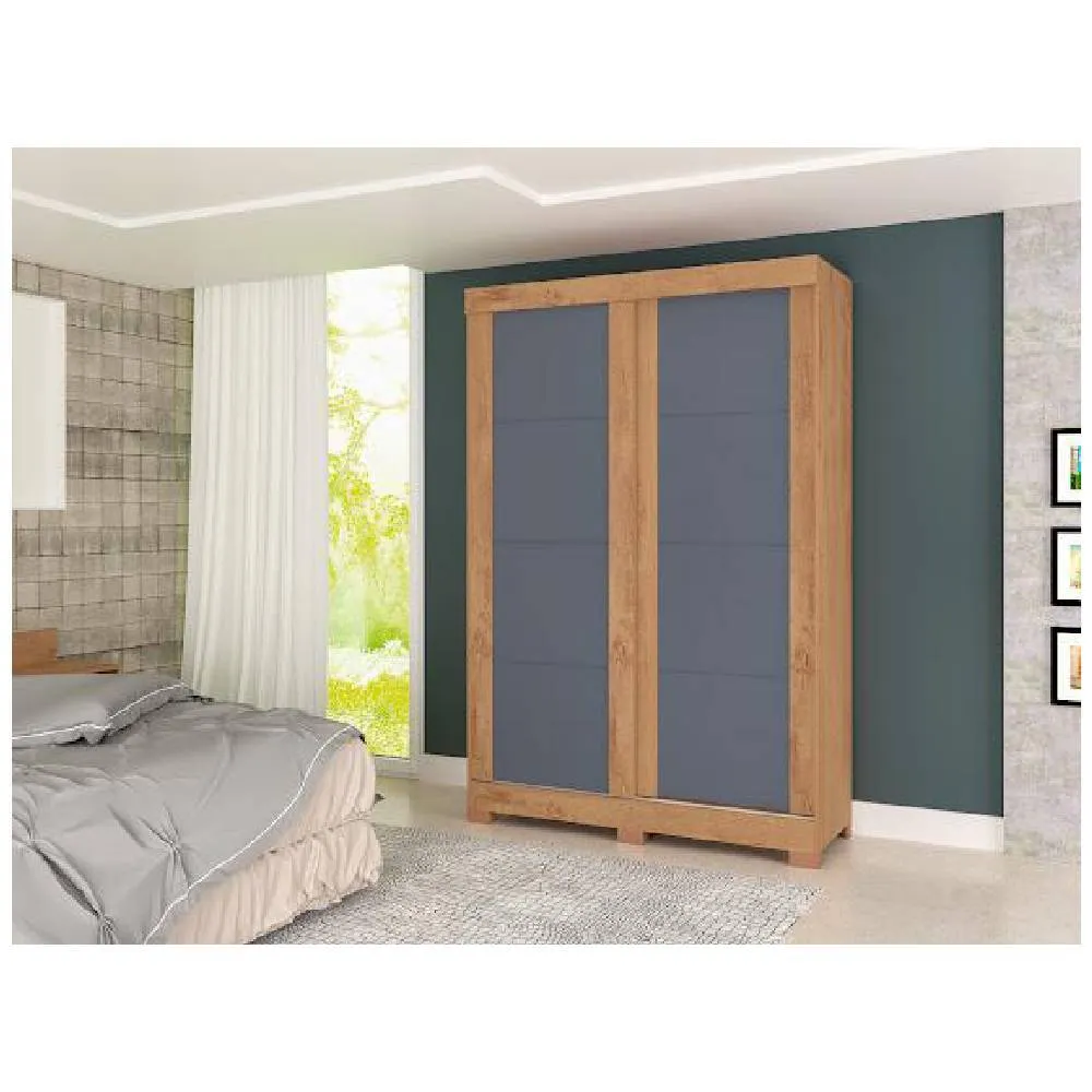 Guarda-Roupa 2 Portas Atualle Turim 2190R-471 Canelato Rustico/Grafite/ Natura Off Whit