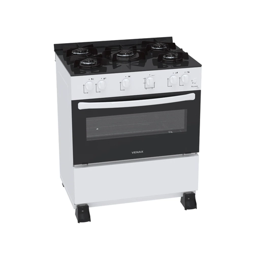Fogão 5 Bocas Mesa de Vidro Venax Bivolt Branco