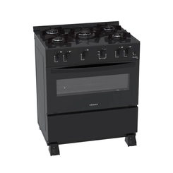 Fogão 5 Bocas Mesa de Vidro Venax Bivolt Preto
