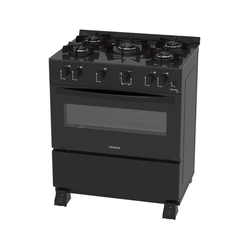 Fogão 5 Bocas Mesa de Vidro Venax Bivolt Preto