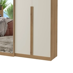 Guarda-Roupa 6 Portas 4 Gavetas THB Valência Full Glass 5786 Capuccino/Off White SE