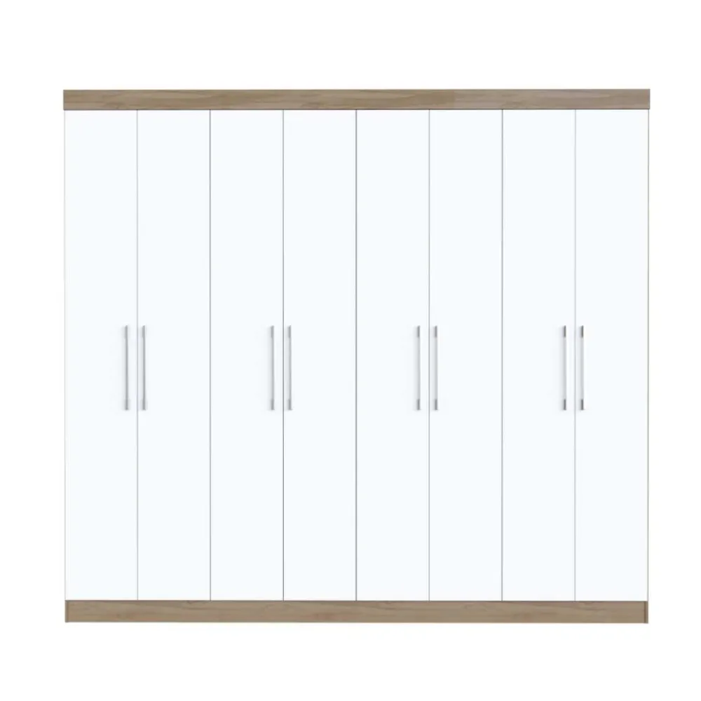 Guarda-Roupa 8 Portas Primavera Supreme SM384 Noce/Branco