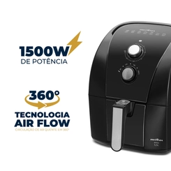 Fritadeira Elétrica Sem Óleo AirFryer 5,5L 1.500W Britânia BFR50 Preta