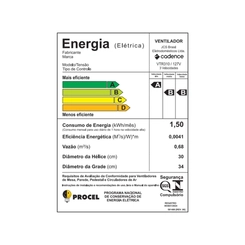 Ventilador de Mesa com 6 Pás 50W Cadence Fresh Mini VTR310 Preto