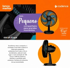 Ventilador de Mesa com 6 Pás 50W Cadence Fresh Mini VTR310 Preto