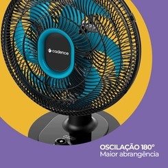 Ventilador de Mesa com 6 Pás 40cm 140W Cadence VTR420 Preto/Azul