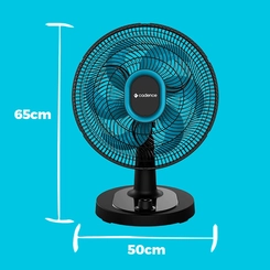 Ventilador de Mesa com 6 Pás 40cm 140W Cadence VTR420 Preto/Azul