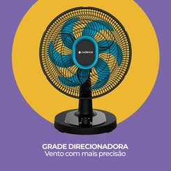 Ventilador de Mesa com 6 Pás 40cm 140W Cadence VTR420 Preto/Azul