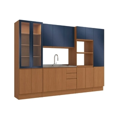 Paneleiro 50cm Kappesberg Ciela 5 Prateleiras R628 Canela/Azul Profundo