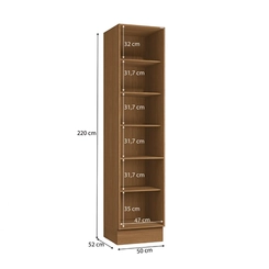 Paneleiro 50cm Kappesberg Ciela 5 Prateleiras R628 Canela/Azul Profundo