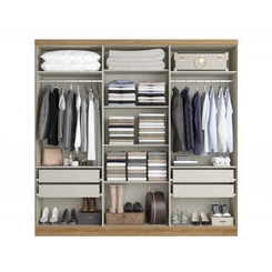 Guarda-Roupa 6 Portas THB Passione Ultra 5833 4 Gavetas Internas Capuccino/Cacau SE