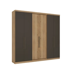 Guarda-Roupa 6 Portas THB Passione Ultra 5833 4 Gavetas Internas Capuccino/Cacau SE