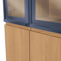 Cristaleira Kappesberg Ciela 4 Portas com Vidro R631 Canela/Azul Profundo