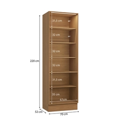 Cristaleira Kappesberg Ciela 4 Portas com Vidro R631 Canela/Azul Profundo