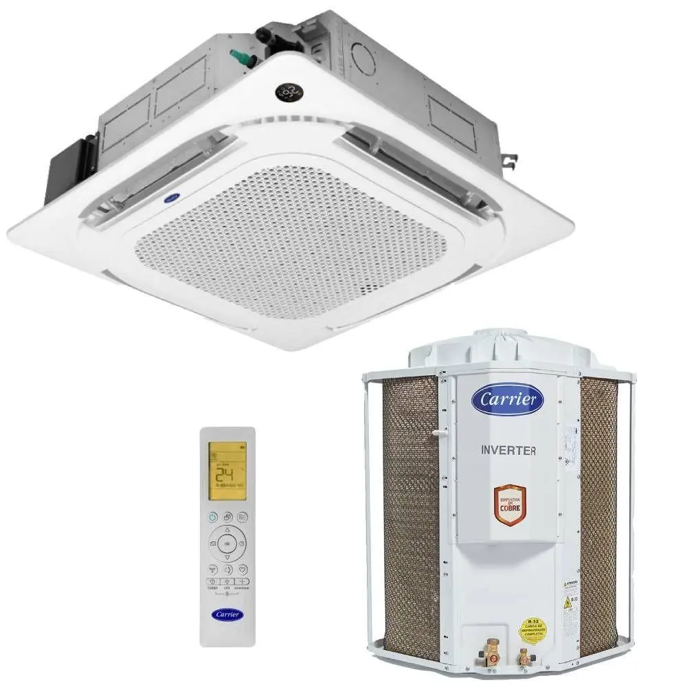 Ar Condicionado Split Cassete Carrier 4 Vias 36000 BTUs Quente e Frio Inverter 220V Monofásico 38CQVD36515MC