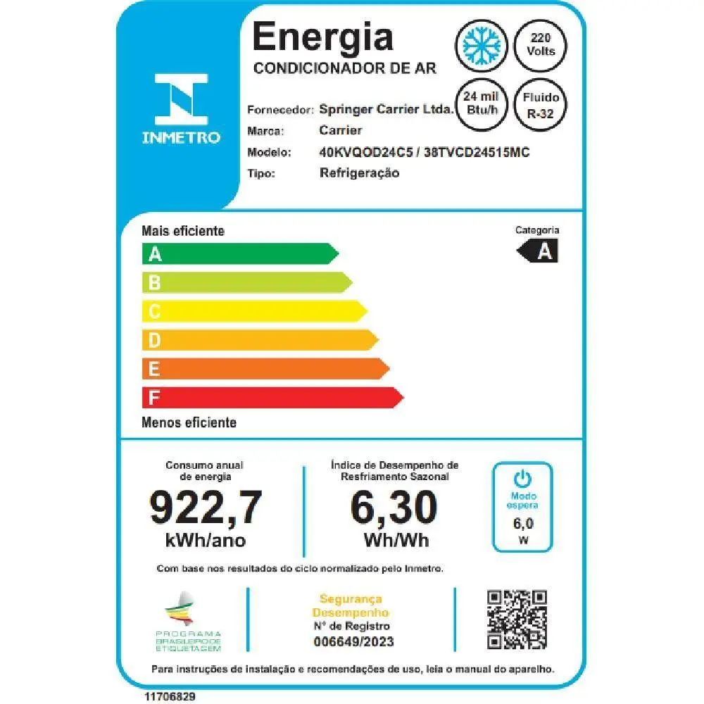 Ar Condicionado Split Cassete Carrier 1 Via 24000 BTUs Frio Inverter 220V Monofásico 38TVCD24515MC