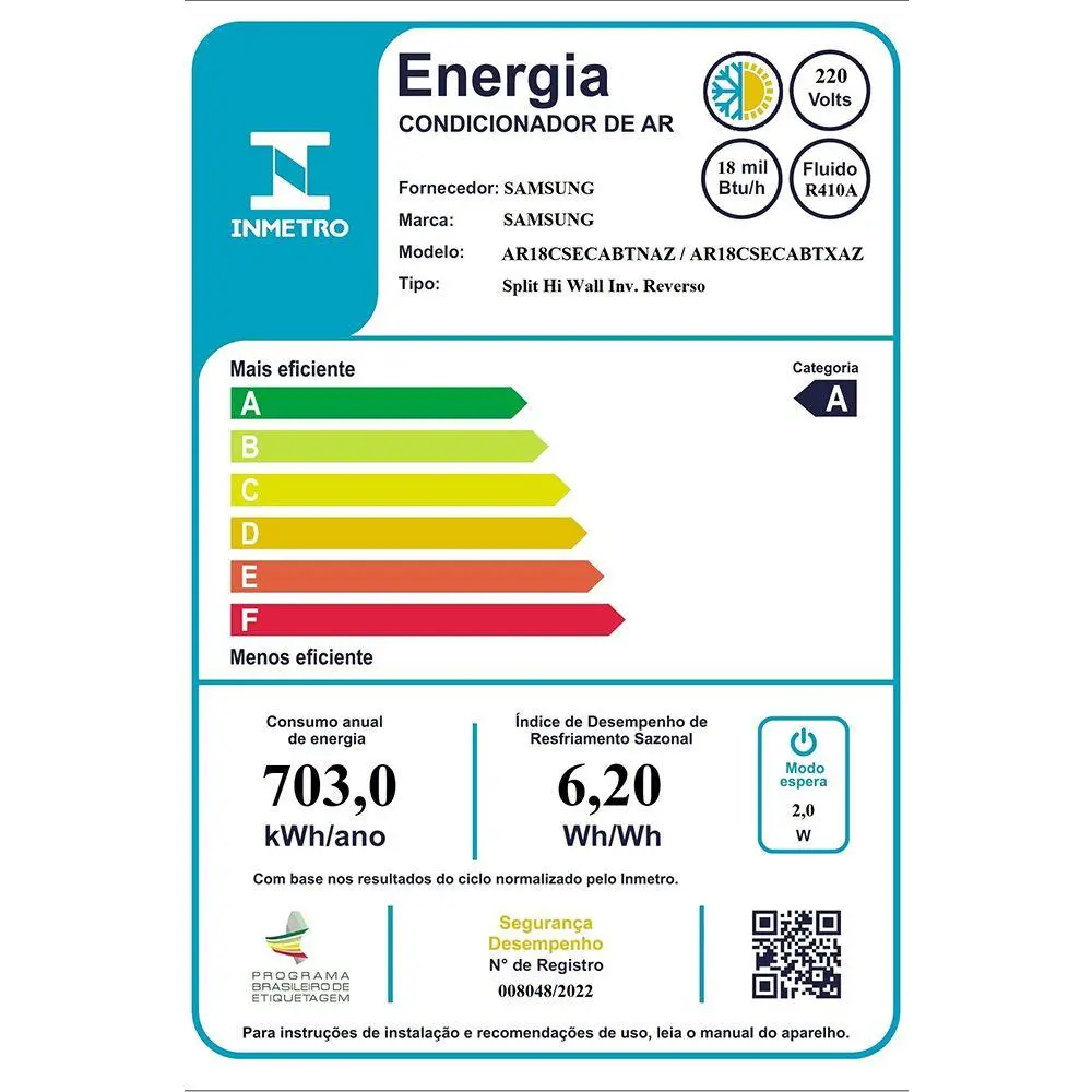 Ar Condicionado Samsung WindFree Black Edition 18000 BTUS Inverter Quente-Frio 220V AR18CSECABTNAZ