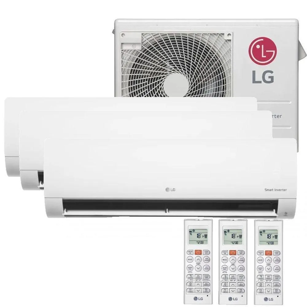 Ar Condicionado Multi Split Tri Split Inverter LG 24000 BTUs 3X9000 Quente e Frio 220V A3UW24GFA2.AWGZBRZ