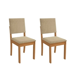 Par de Cadeiras Estofadas Kappesberg 160-A058 Canela/Bege