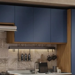 Aéreo 120cm Kappesberg Ciela 3 Portas R646 Canela/Azul Profundo