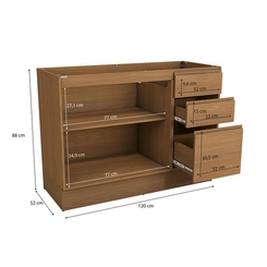 Balcão 120cm Kappesberg Ciela 2 Portas R626 Canela