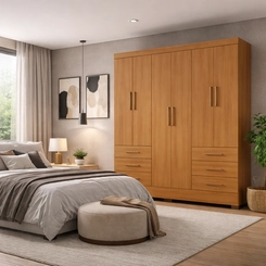 Guarda-Roupa 6 Portas 6 Gavetas Rodial Paris Cinamomo