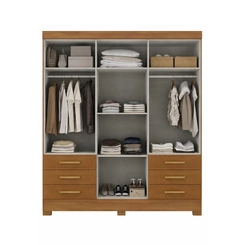 Guarda-Roupa 6 Portas 6 Gavetas Rodial Paris Cinamomo