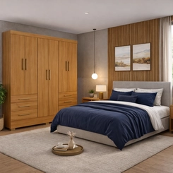 Guarda-Roupa 6 Portas 6 Gavetas Rodial Paris Cinamomo