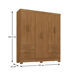 Guarda-Roupa 6 Portas 6 Gavetas Rodial Paris Cinamomo