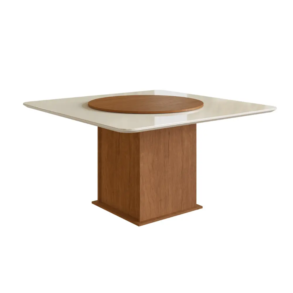 Mesa de Jantar com 8 Lugares Zamarchi 138 130X130X80CM Canela/ Off White