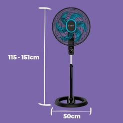 Ventilador de Coluna com 6 Pás 140W Cadence VTR830 Preto e Azul