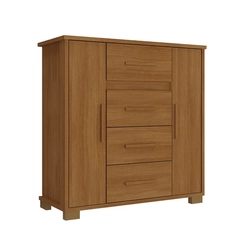 Cômoda Rodial Kyra 4 Gavetas 2 Portas Cinamomo