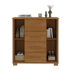 Cômoda Rodial Kyra 4 Gavetas 2 Portas Cinamomo