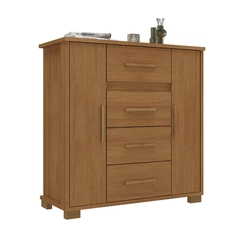 Cômoda Rodial Kyra 4 Gavetas 2 Portas Cinamomo