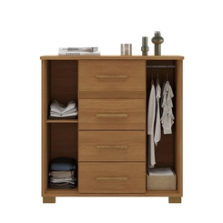 Cômoda Rodial Kyra 4 Gavetas 2 Portas Cinamomo