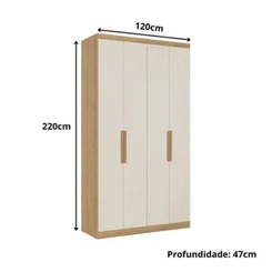 Guarda-Roupa 4 Portas THB Milan 5864 Capuccino/Off White SE