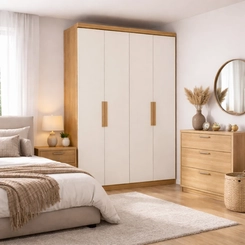 Guarda-Roupa 4 Portas THB Milan 5864 Capuccino/Off White SE