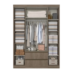 Guarda-Roupa 4 Portas THB Nobre Glass 5898 Rústico/Off White SE