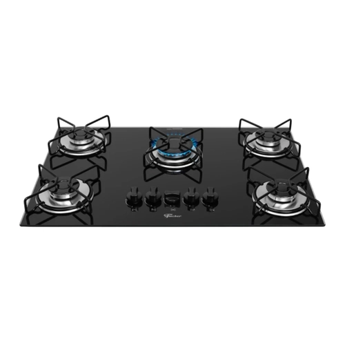 Cooktop 5 Bocas Mesa de Vidro Fischer Fit Line 36360 Preto Bivolt