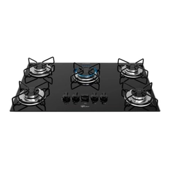 Cooktop 5 Bocas Mesa de Vidro Fischer Fit Line 36360 Preto Bivolt
