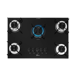 Cooktop 5 Bocas Mesa de Vidro Fischer Fit Line 36360 Preto Bivolt
