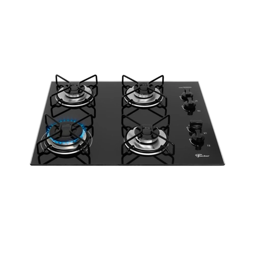 Cooktop 4 Bocas Mesa de Vidro Fischer Fit Line 36350 Preto Bivolt
