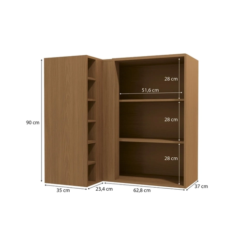 Aéreo de Canto 98cm Kappesberg Maxxi 1 Porta G768 Canela