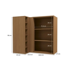 Aéreo de Canto 98cm Kappesberg Maxxi 1 Porta G768 Canela