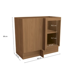 Balcão de Canto 98cm Kappesberg Maxxi 1 Porta G748 Canela