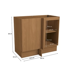 Balcão de Canto 98cm Kappesberg Ciela 1 Porta Canela