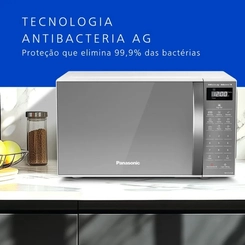 Micro-Ondas 21L Panasonic ST27L Branco Espelhado
