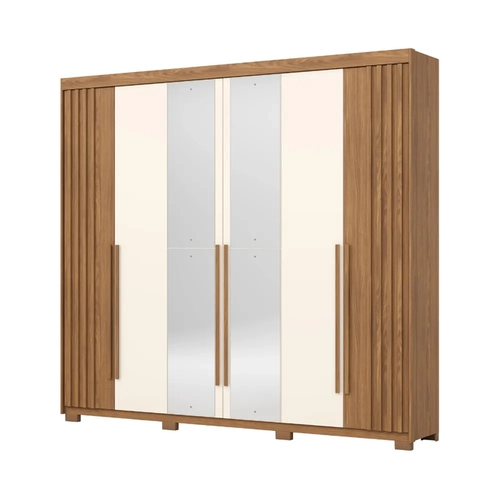 Guarda-Roupa 6 Portas Henn Norton DE24-127 Nature/Off White